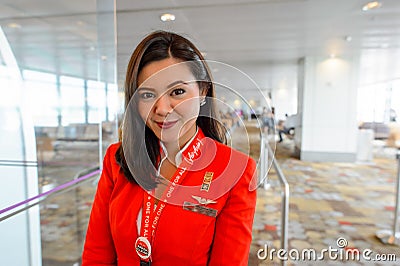 AirAsia crew member Editorial Stock Photo