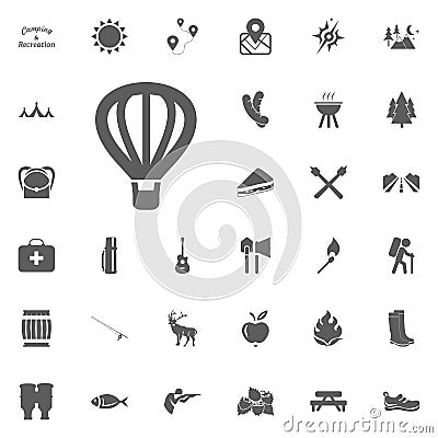 Airballoon icon. Camping and outdoor recreation icons set Stock Photo