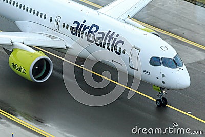 AirBaltic Airbus A220 Editorial Stock Photo