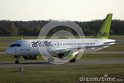 AirBaltic jet plane taxiing in airport Editorial Stock Photo