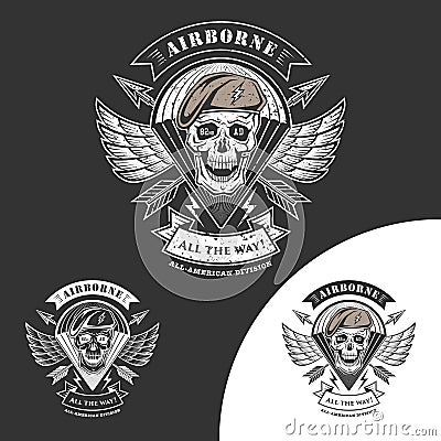 Airborne vector emblem Vector Illustration