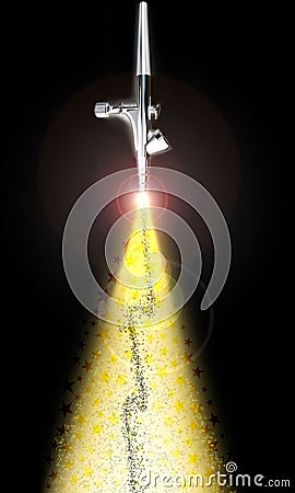 Airbrush sprinkling stars Stock Photo