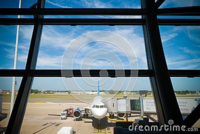 Airbus 320 in Brussels Editorial Stock Photo