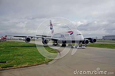 An Airbus A380 airplane from British Airways (BA) Editorial Stock Photo