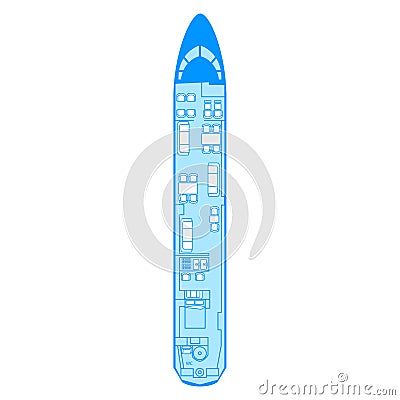 Airbus A318 Elite Aircraft Types PAX passengers seat chair scheme in airplane Vector Illustration