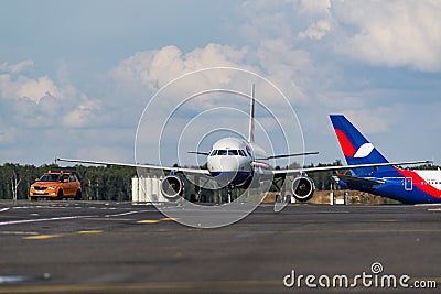 Airbus A320 Lufthansa Airlines taxing at the airport Editorial Stock Photo