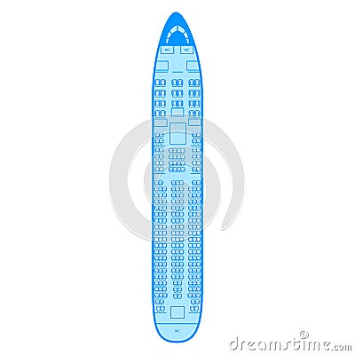 Airbus A300-600R Aircraft Types PAX passengers seat chair scheme in airplane Stock Photo