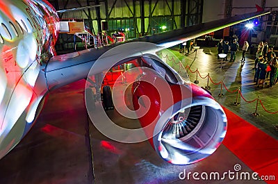 Airbus a319 Rossiya airlines, airport Pulkovo, Russia Saint-Petersburg November 23, 2017. Editorial Stock Photo