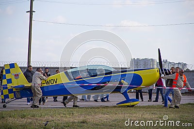 Aircraft airplane private small airport Editorial Stock Photo