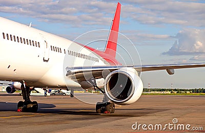 Aircraft at the airport Stock Photo