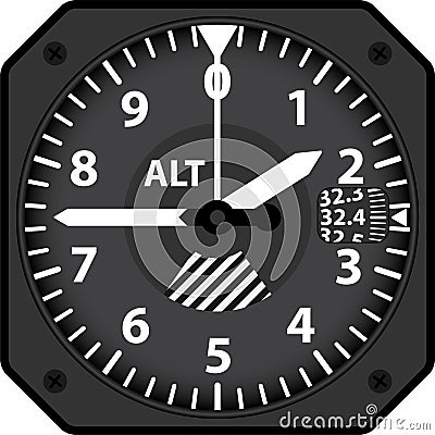 Aircraft altimeter Vector Illustration