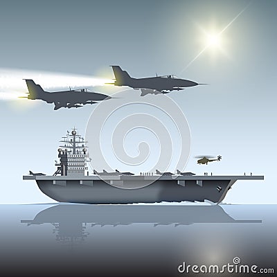 Aircraft carrier Vector Illustration