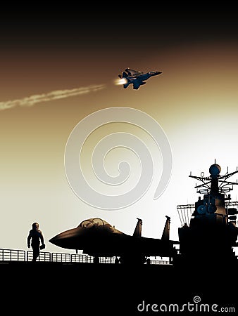 Aircraft carrier Stock Photo