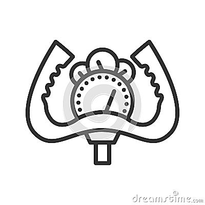 Aircraft control wheel linear icon. Filming item thin line illustration. Vector isolated outline drawing. Vector Illustration