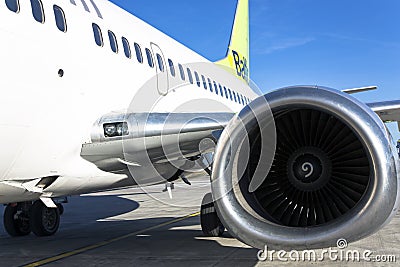 Aircraft engine on passenger plane Editorial Stock Photo