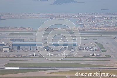 Aircraft Engineering the air shed at Hong Kong International Airport 24 oct 2021 Editorial Stock Photo