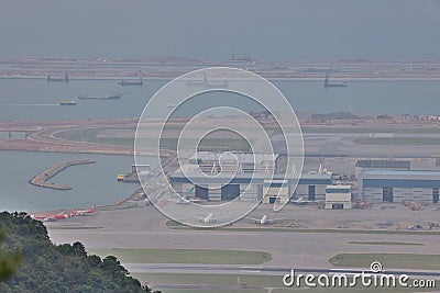 Aircraft Engineering the air shed at Hong Kong International Airport 24 oct 2021 Editorial Stock Photo