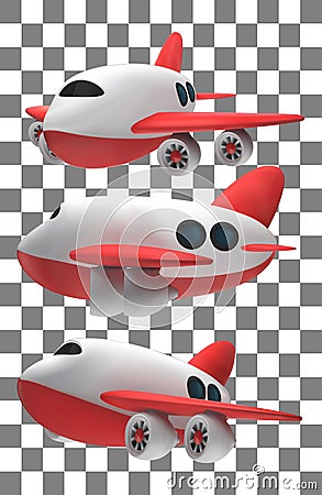Aircraft flight travel, aviation wings and landing airplanes, plane front flights in air. Flying planes cargo service isolated Vector Illustration
