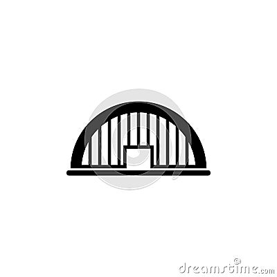 Aircraft Hangar Flat Vector Icon Vector Illustration