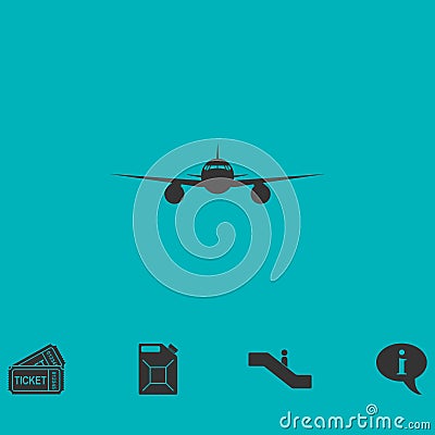 Aircraft icon flat Vector Illustration