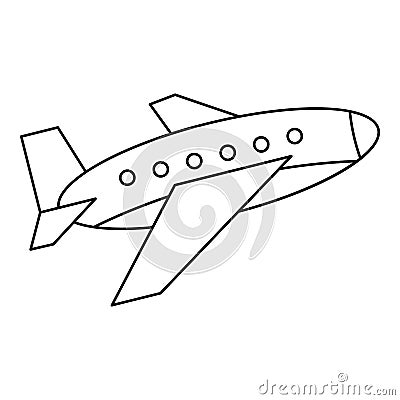 Aircraft icon, outline style Vector Illustration