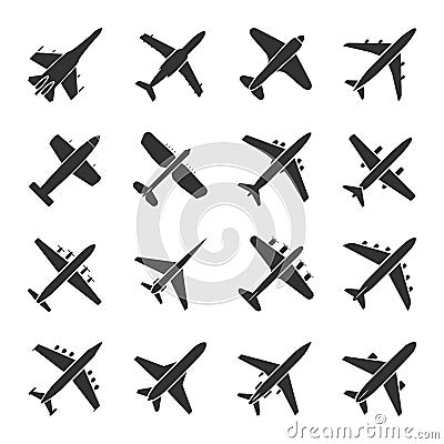 Aircraft icon set Vector Illustration