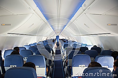 Aircraft interior Editorial Stock Photo