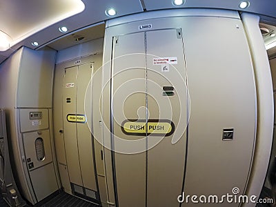 Aircraft lavatory Stock Photo