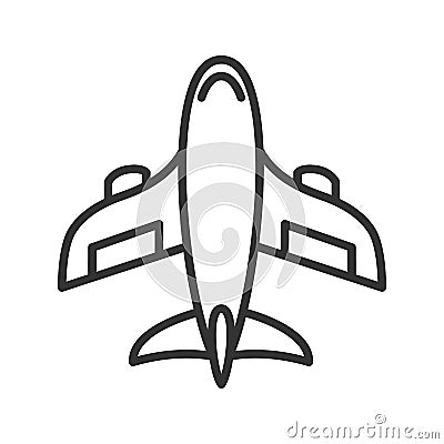 Aircraft linear icon. Thin line illustration. Vector isolated outline drawing. Vector Illustration