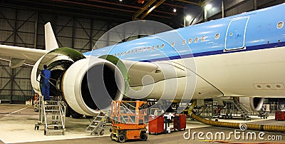 Aircraft maintenance Stock Photo