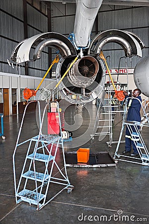 Aircraft maintenance Stock Photo