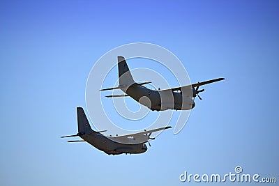 Aircraft paired flight Editorial Stock Photo