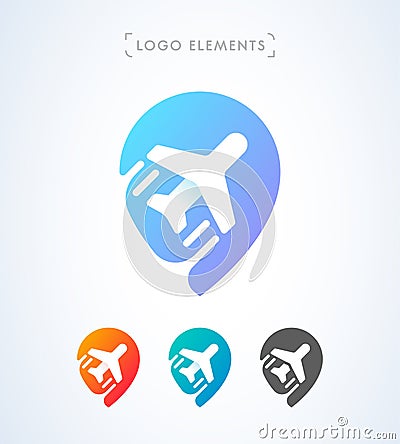 Aircraft pointer logo template Vector Illustration