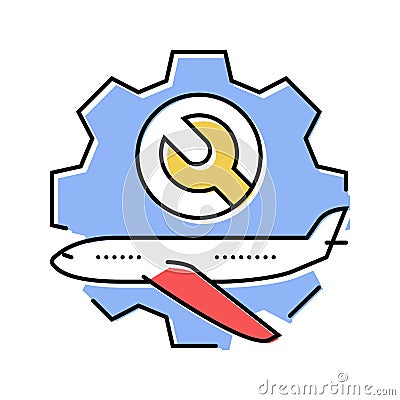 aircraft repair color icon vector illustration Vector Illustration