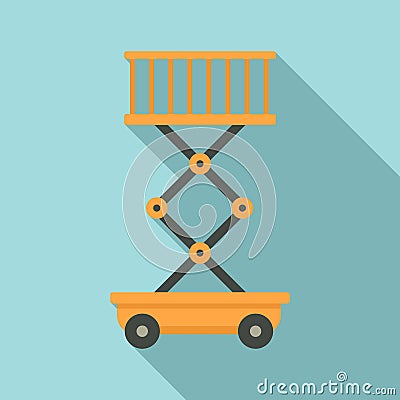 Aircraft repair lift stand icon, flat style Vector Illustration