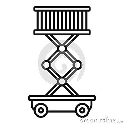 Aircraft repair lift stand icon, outline style Vector Illustration