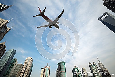 Aircraft in shanghai Stock Photo