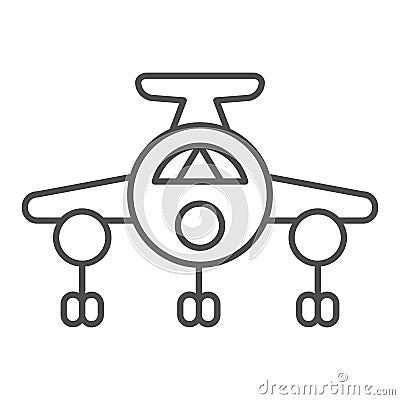 Aircraft thin line icon. Plain vector illustration isolated on white. Airplane outline style design, designed for web Vector Illustration