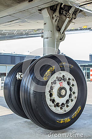 Aircraft undercarriage landing gear Editorial Stock Photo