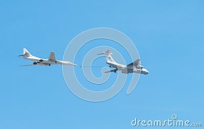 The aircraft weeds parade of a victory in Moscow Editorial Stock Photo