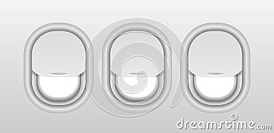 Aircraft windows with curtains Vector Illustration