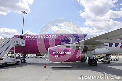 Aircraft of Wizzair Editorial Stock Photo