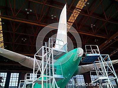 Airfarft Paint Stripping Process Stock Photo