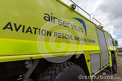 Airfield Fire Fighting Appliance from Airservices Australia. Editorial Stock Photo