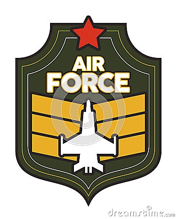 airforce shield with stripes Vector Illustration