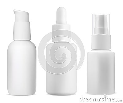 Airless pump bottle. Mist spray package mockup Vector Illustration