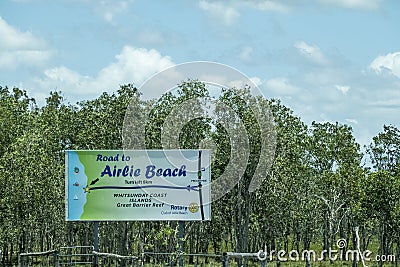 Airlie Beach Directional Signage Editorial Stock Photo