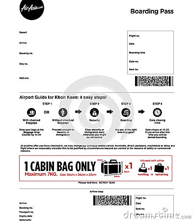 Airline Boarding pass Stock Photo