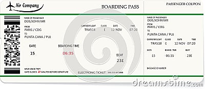 Airline boarding pass Vector Illustration