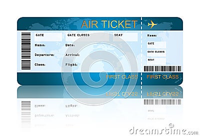 Airline boarding pass ticket isolated over white Stock Photo